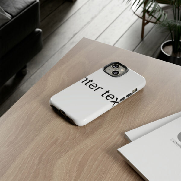 BOL phone case on a home table.