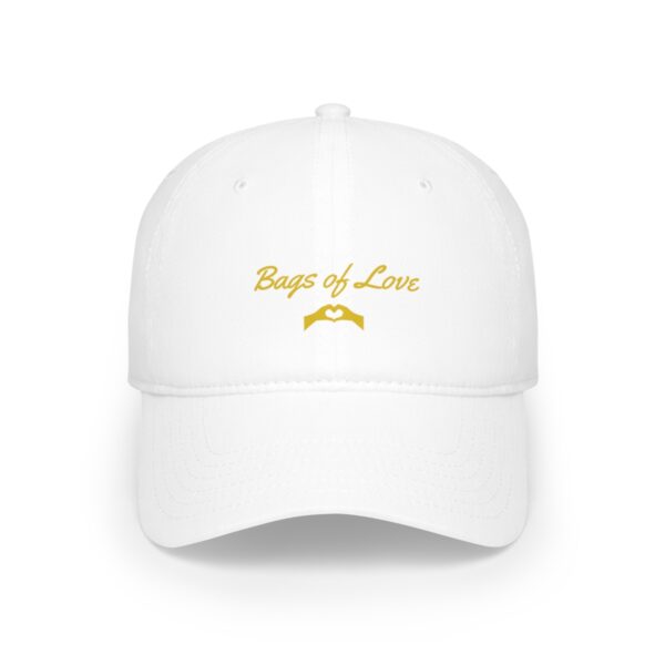 Front view of BOL white cap.