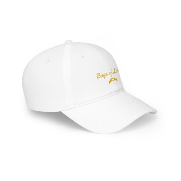 Side view of BOL white cap.